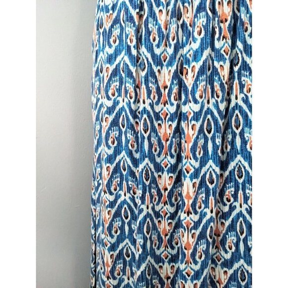 Vanessa Virginia By Anthropologie Tidal Maxi Dress Blue Ikat Sleeveless … - Picture 4 of 5